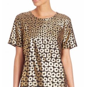 Equipment Riley Metallic Flower Tee